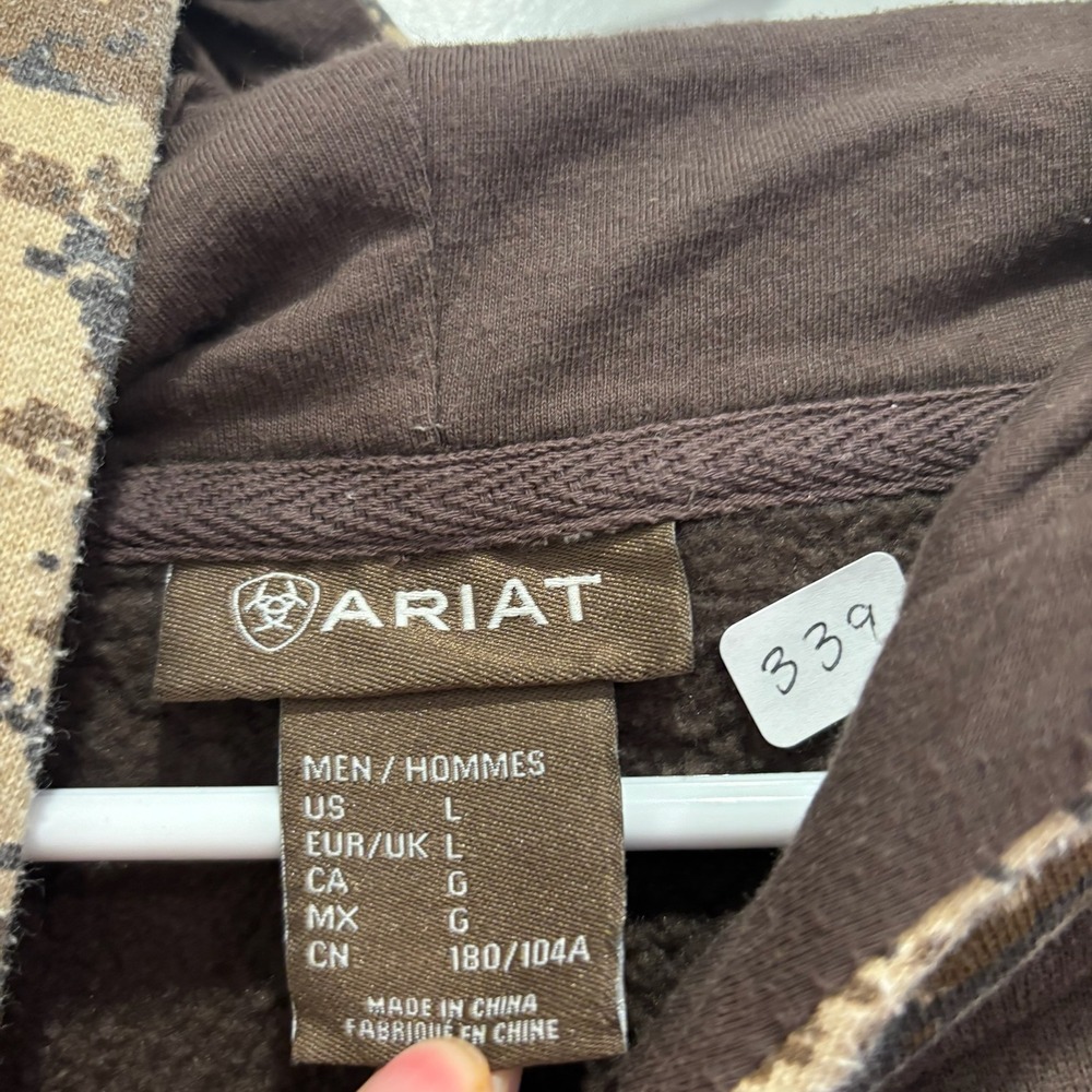 Ariat Mens Rebar Hoodie Brown Digital Camo Pullover Fleece Sweater Large - Picture 2 of 6